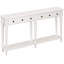Console rétro - blanc. 4 tiroirs et tablette ouverte. Glacis rustique à finition pin rustique. Pin. Idéal pour diverses pièces. Blanc facile à assembler. Et placage. Structure. Pièce adaptée-2109952483-2109952494