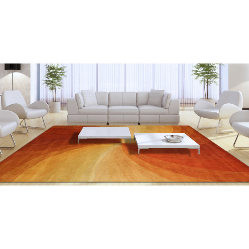 Tapis orange à motif abstrait tourbillon orange et élégant pour ajouter une touche moderne et vibrante à votre décor de salon, de chambre à coucher, de bureau ou de maison