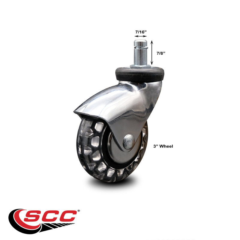 Bright Chrome Polyurethane Caster