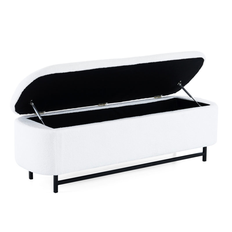 Blanc et noir avec options de rangement polyvalentes, cadre, espace de vie spacieux en blanc, métal en bois robuste, profondeur intérieure de 55,89 po