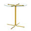 Ensemble de table de bar et tabourets Modern, table de pub ronde avec plateau en verre avec base et 2 tabourets de bar en cuir de polyuréthane gaufré crocodile noir avec hauteur réglable et pivotant, ensemble bistro Home Bar-133403270-133403272-133403274