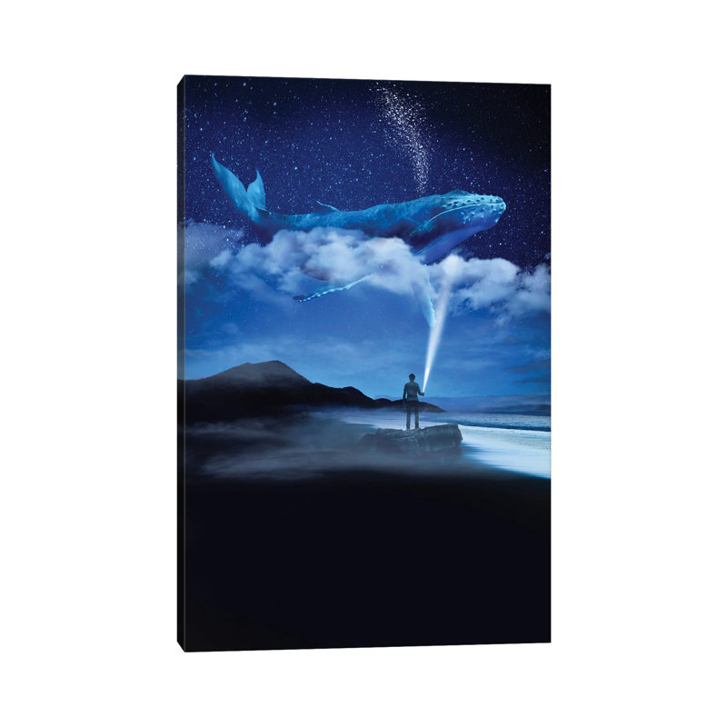 Night Whale by David Loblaw - Wrapped Canvas Print, 101.6 cm H x 66.04 cm W x 1.91 cm D