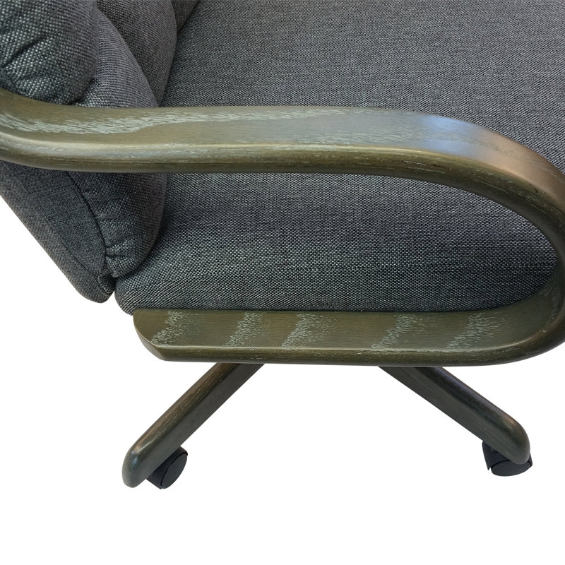 Chaise avec accoudoirs pivotante et pivotante Camile, Tweed fumé