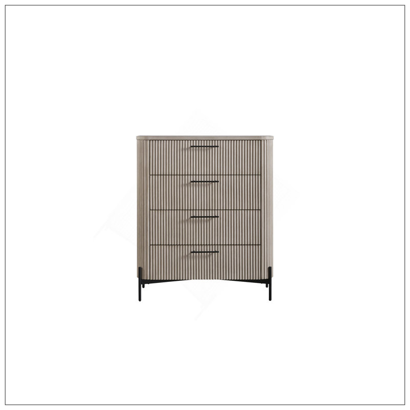 Commode 4 tiroirs - Taupe, Taupe