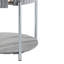 Table de bout contemporaine avec plateau de rangement gris brillant et rangement pratique