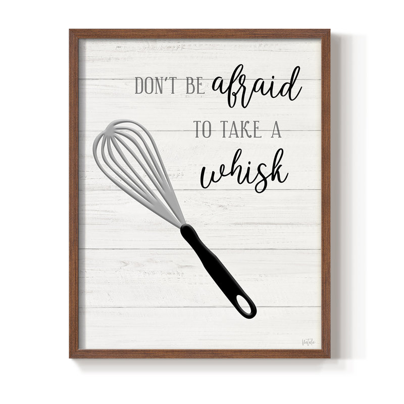 «Take A Whisk», reproduction encadrée - bois massif, H 21 po x l 17 po, Noyer