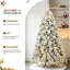  Arbre de Noël enneigé artificiel pré-éclairé avec branches en PVC, lumières, aiguilles de pin, décor des Fêtes-706235354