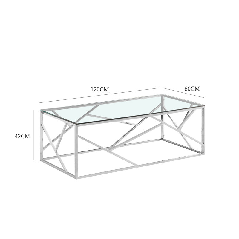 Abdo Abstract Coffee Table, Silver