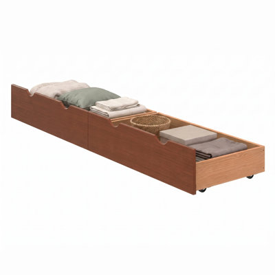 Alaterre Bedroom 37" Wide Wooden Underbed Drawers With Wheels And Storage