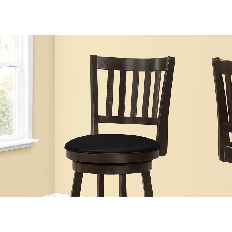 2 tabourets de bar, fonction pivotante, hauteur, pieds en bois brun foncé, siège en tissu noir, tabouret de soutien de couleur facile à assembler, rotation à 360 °, revêtement rembourré et pratique