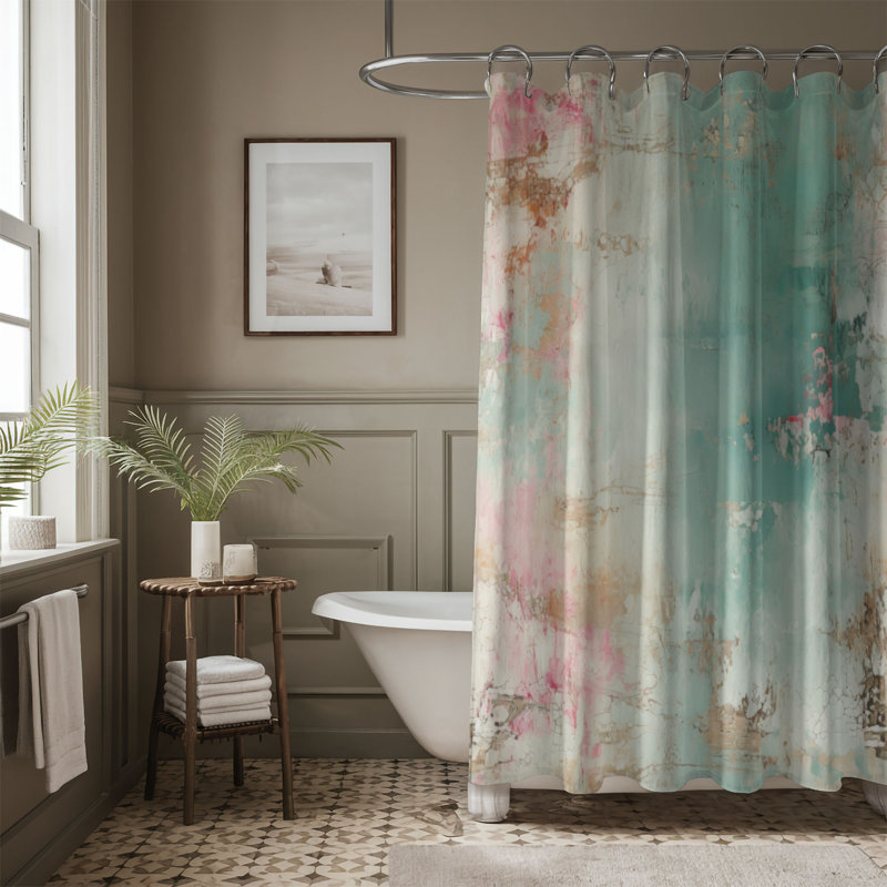 Rideau de douche Teal Worn - Premium, H 74 po x l 71 po