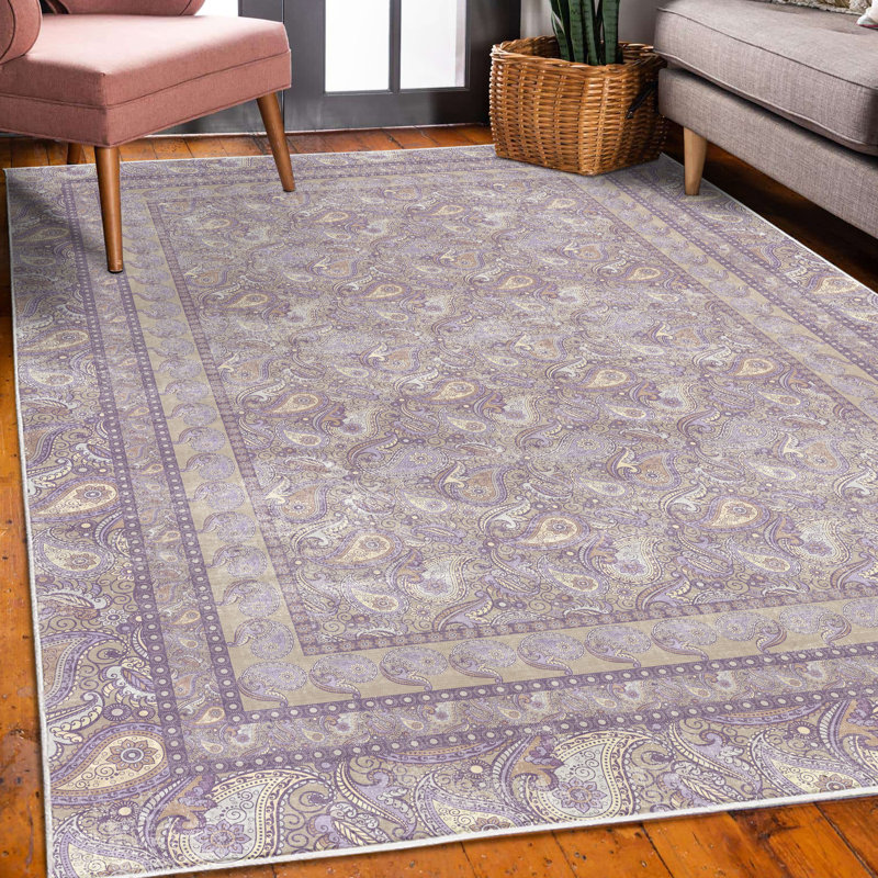 Tapis motif cachemire Ambesonne, Rectangle 4 pi x 5 pi 5 po