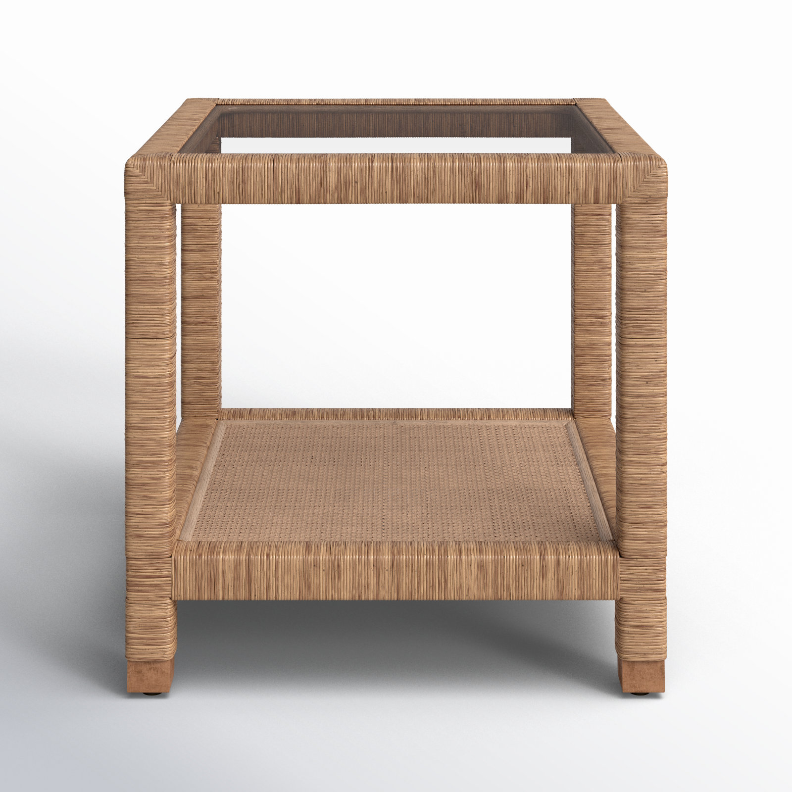 Graham Glass End Table, Honey