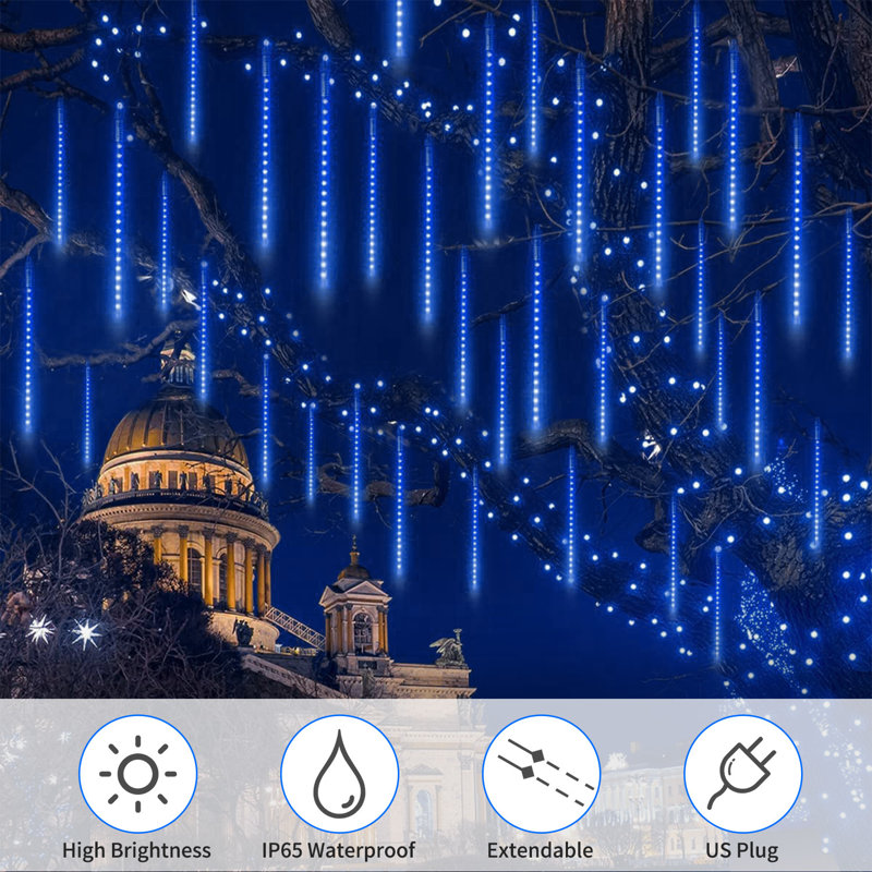 Kahaan Indoor 1 - Bulb 15.6'' Plug-in LED A-Frame Sign Holder String Light, Blue