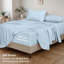 Literie RUVANTI en flanelle 100 % coton biologique, taille King, bleu ciel-135826529-135826530