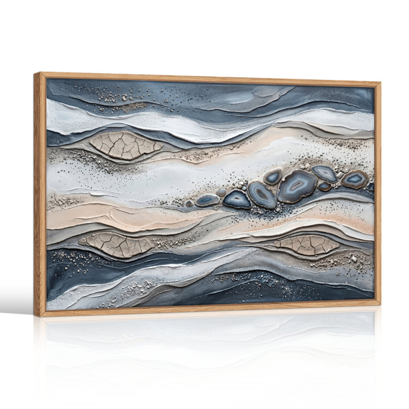 Layered Waves, reproduction d'art sur toile, ensemble de 1, Naturel, 24"H x36"W