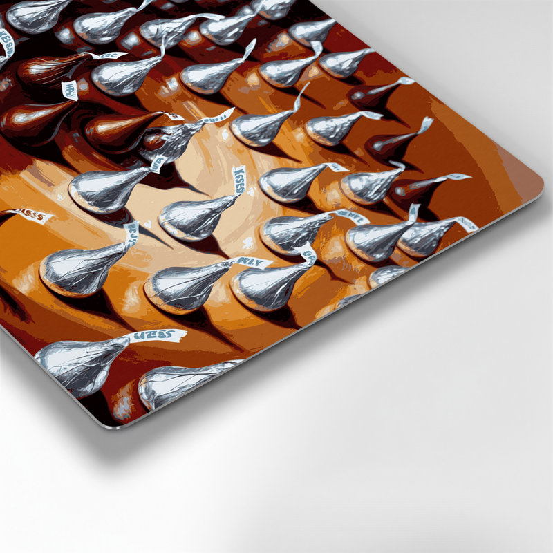 Desserts «Hersheys Kisses», art mural en métal noir, H 8 po x l 10 po