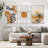Mid-Century Geometric Sun Desert Plants - 3 Piece Floater Frame Graphic Art Set on Canvas-73721073-73721077