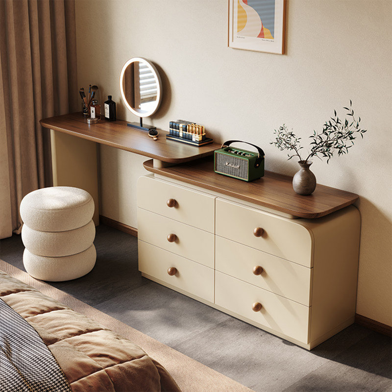 Commode 86,61 po de style rétro minimaliste avec coiffeuse et miroir