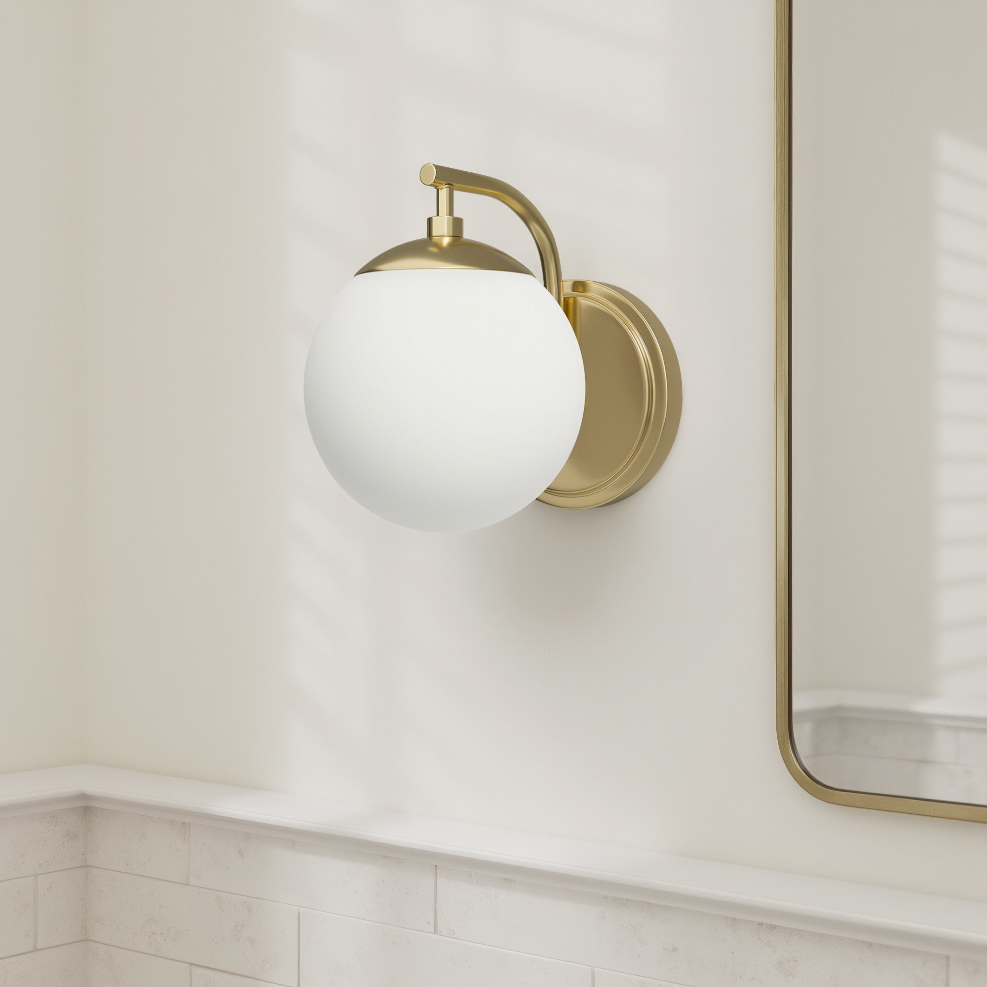 Mystic Single Frosted Dimmable Vanity Light