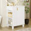 Meuble-lavabo 24 po avec lavabo, armoire de salle de bain avec tablette de porte, rangement latéral ouvert, structure en bois massif, porte à fermeture douce-1476889556