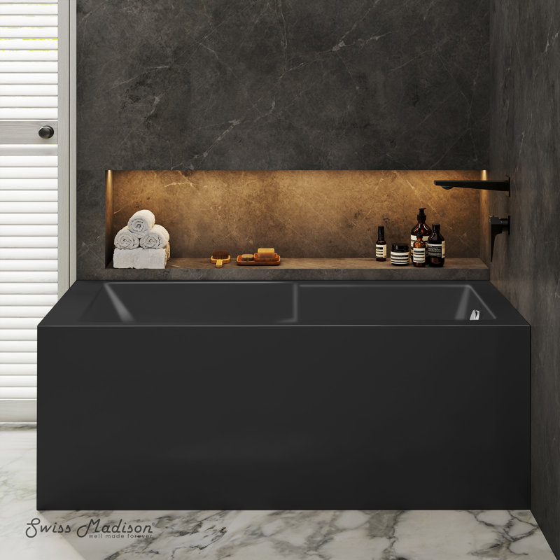 Baignoire de coin Claire, Oui, Noir lustré