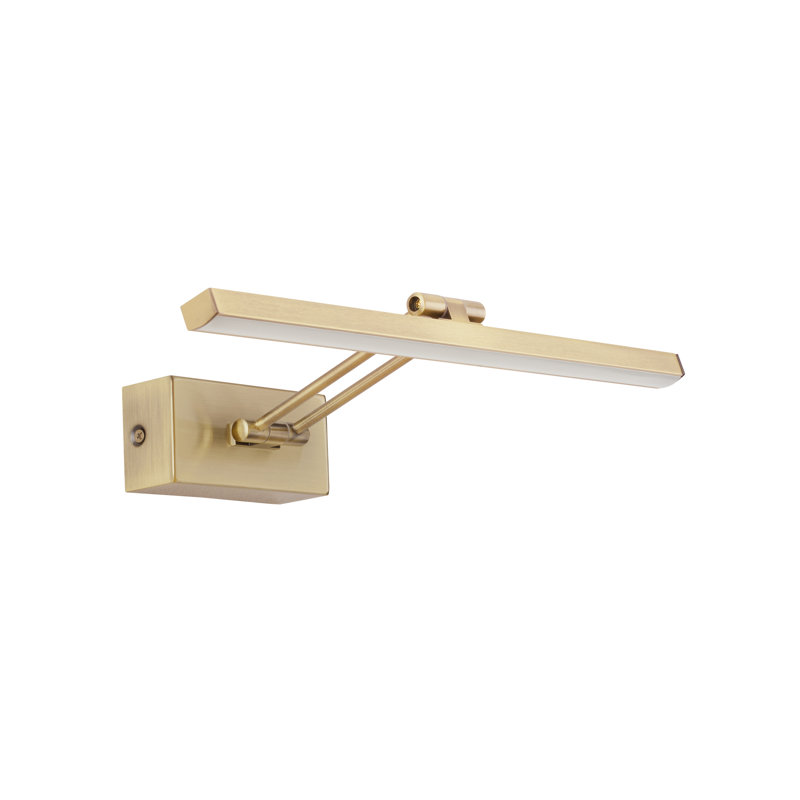 1 -Light Hardwired LED Wall Mounted Picture Light, Antique Brass
