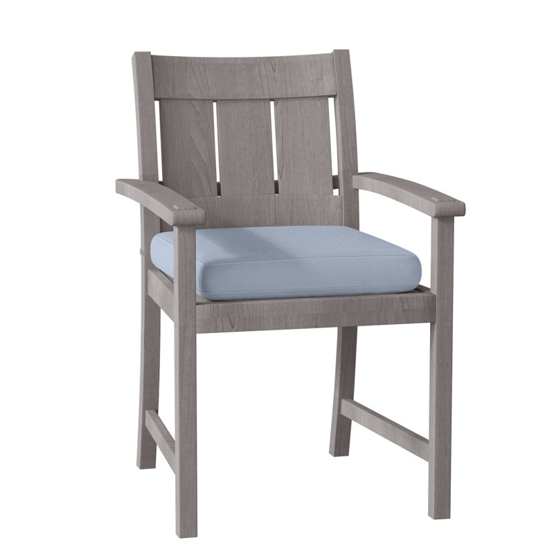 Chaise avec accoudoirs Croquet en teck - Huître, Welt, Chambray tonnelle, Teck huître
