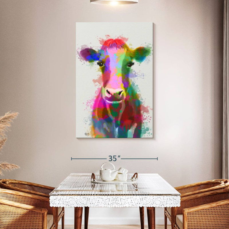 Brampt Rainbow Splash Cow, 48" H x 32" W