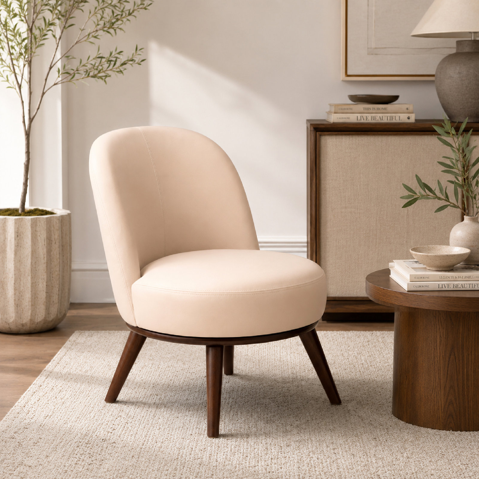 Lagom 26.3" Vegan Leather Accent Chair