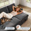  Canapé modulaire avec rangement, canapé-lit modulaire en nuage de 107 po, canapé en tissu de velours en forme de U avec charge USB et porte-gobelet pour salon, appartement, bureau-833843178