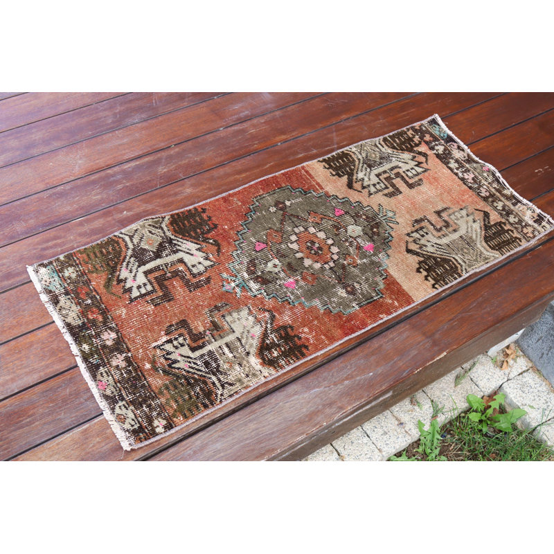 Tapis turc antique fait à la main - petit style boho idéal pour la décoration intérieure et comme cadeau décoratif