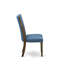 L'ensemble de salle à manger 9 pièces comprend une table de salle à manger rectangulaire avec des pieds en X et 8 chaises rembourrées en tissu de couleur bleue, finition jacobine patinée-801442973-801442972-731973186