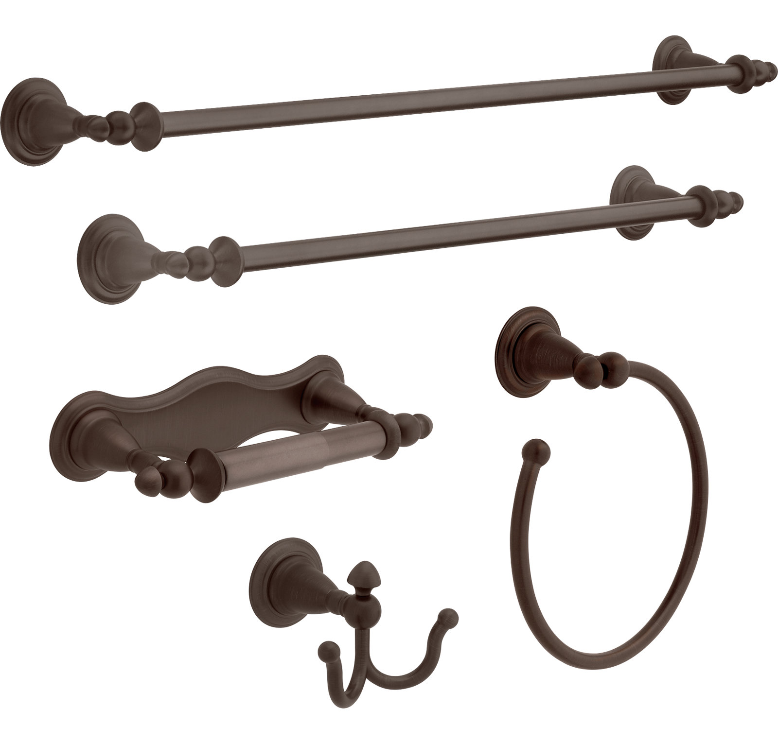 Victorian Wall-Mounted Towel Bar, Pearl Nickel, 24" L