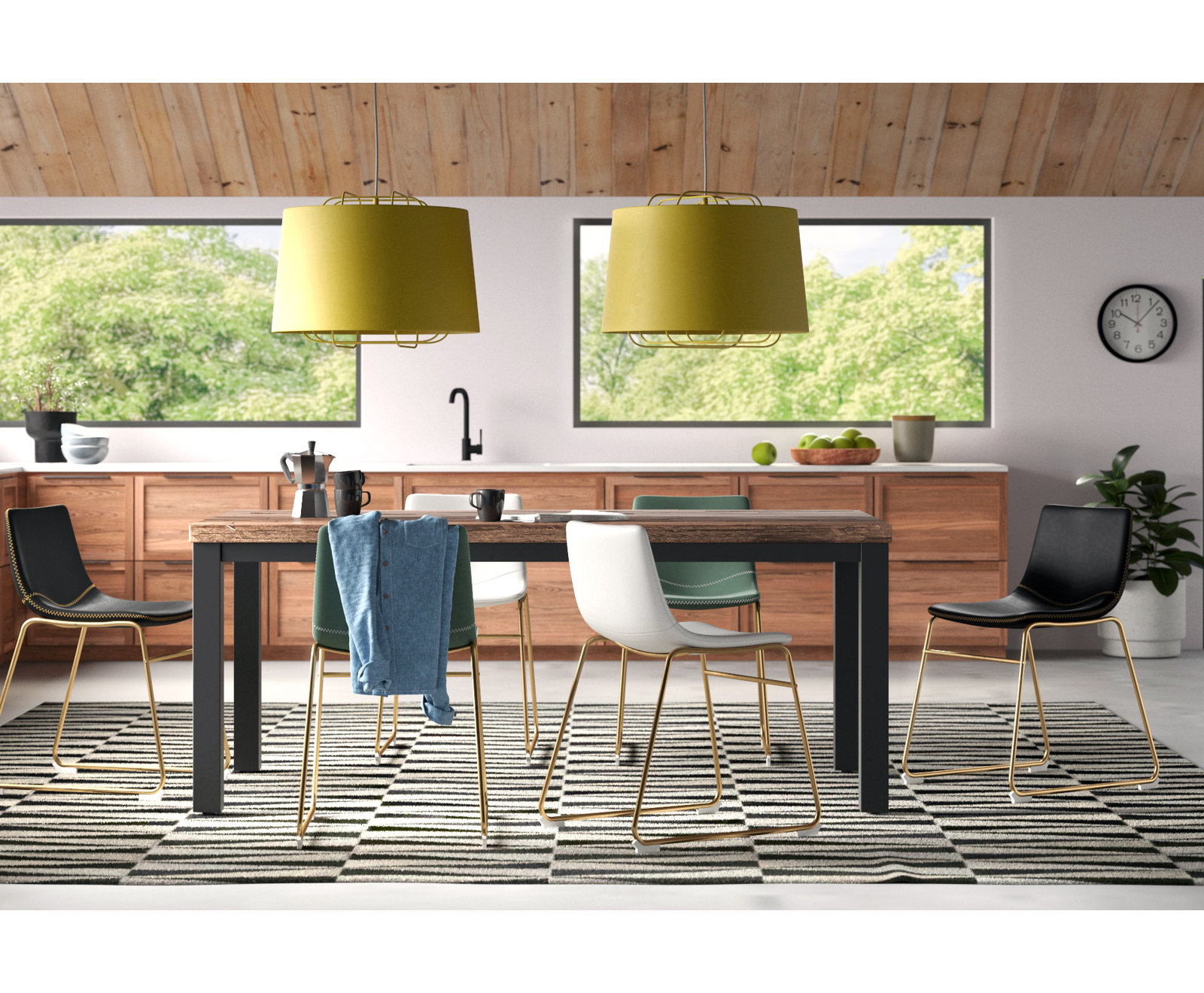 Perimeter Single Light Steel Dimmable Pendant, White, 17" H x 23" W x 23" D