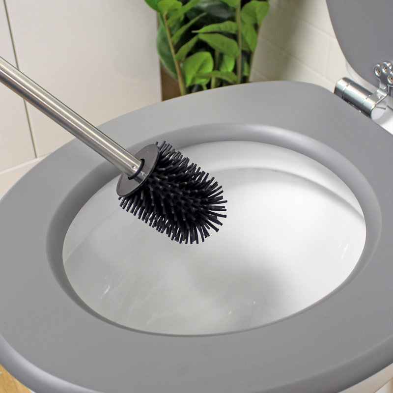 Rondo Free Standing Toilet Brush and Holder, White