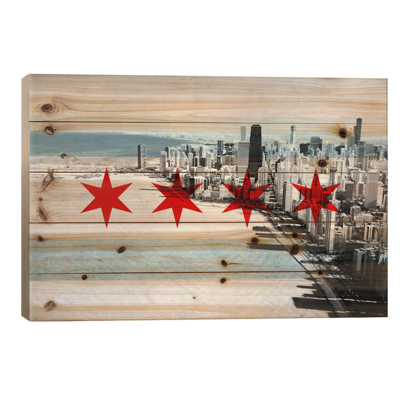 Drapeau de la ville de Chicago (horizon du centre-ville), L 40 po x H 26 po