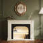 Beige + Black Manufactured Wood Electric Fireplace