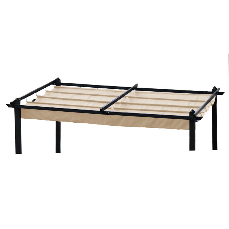 Toile de remplacement pour auvent supérieur pour abri de pergola rétractable pour patio d'extérieur de 13 x 10 pi - Protection kaki, hydrofuge, protection facile à assembler, installation simple