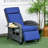Outdoor Recliner Chair with Adjustable Backrest, Cushion, Blue-2076192737