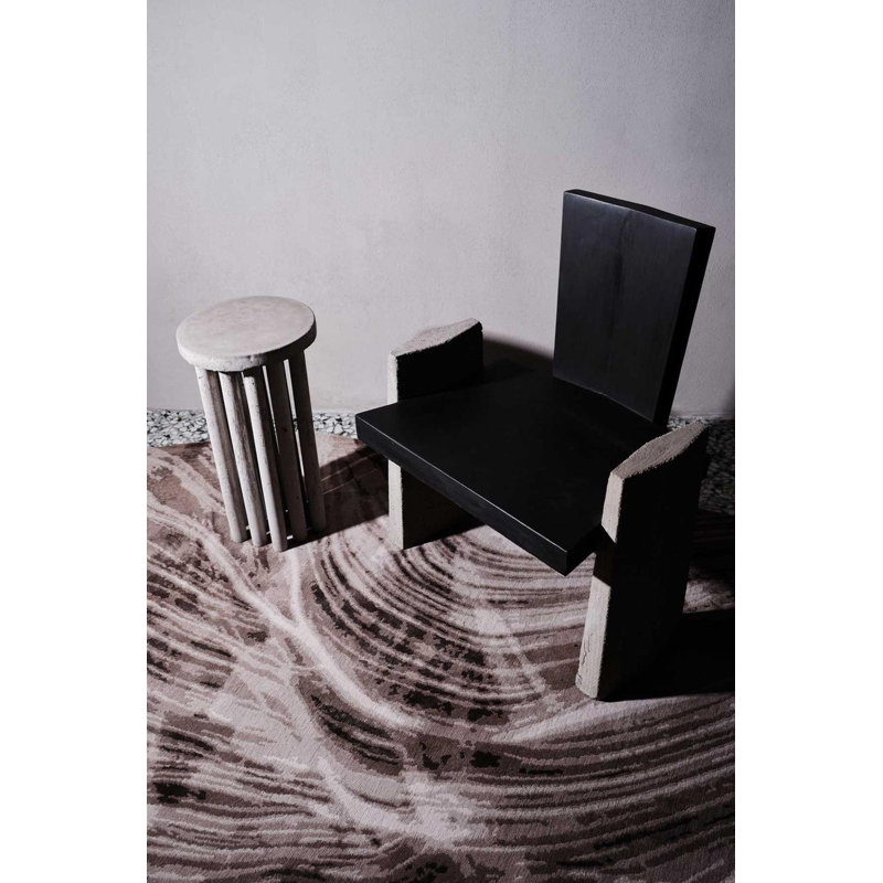 David Rockwell Falls Graphite Shaped Area Rug, Novelty 12' x 18'