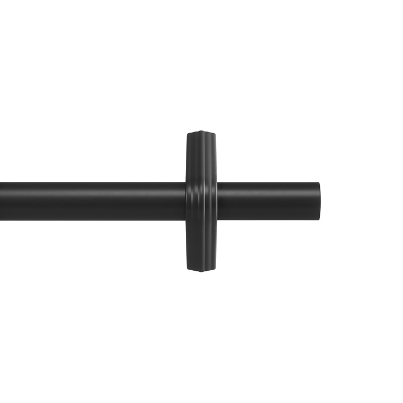 Tringle à rideau simple ajustable 1 po Trinity Pin-Point, sans installation de perceuse, comprend les supports et la quincaillerie, 42 à 120 po, noir mat