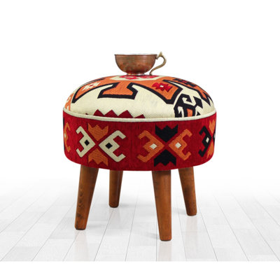Upholstered Polyester Blend Footstool