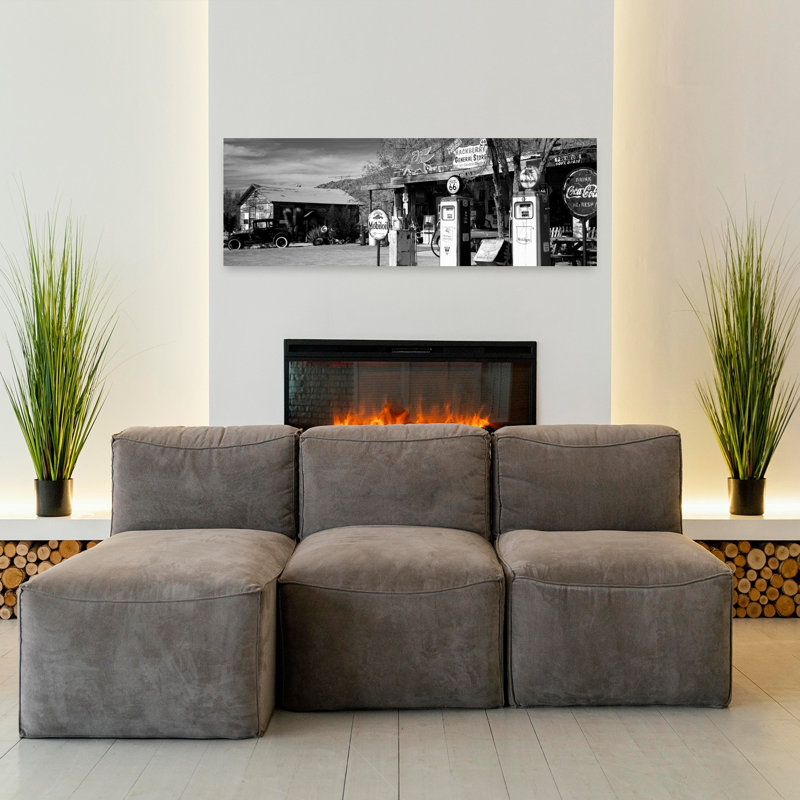 Store with a gas station on the roadside Route 66 Hackenberry Arizona USA 1 Piece Wrapped Canvas Panoramic Wall Art