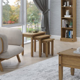 Payton 3 Piece Nest of Tables, Solid Pine, Corona Design