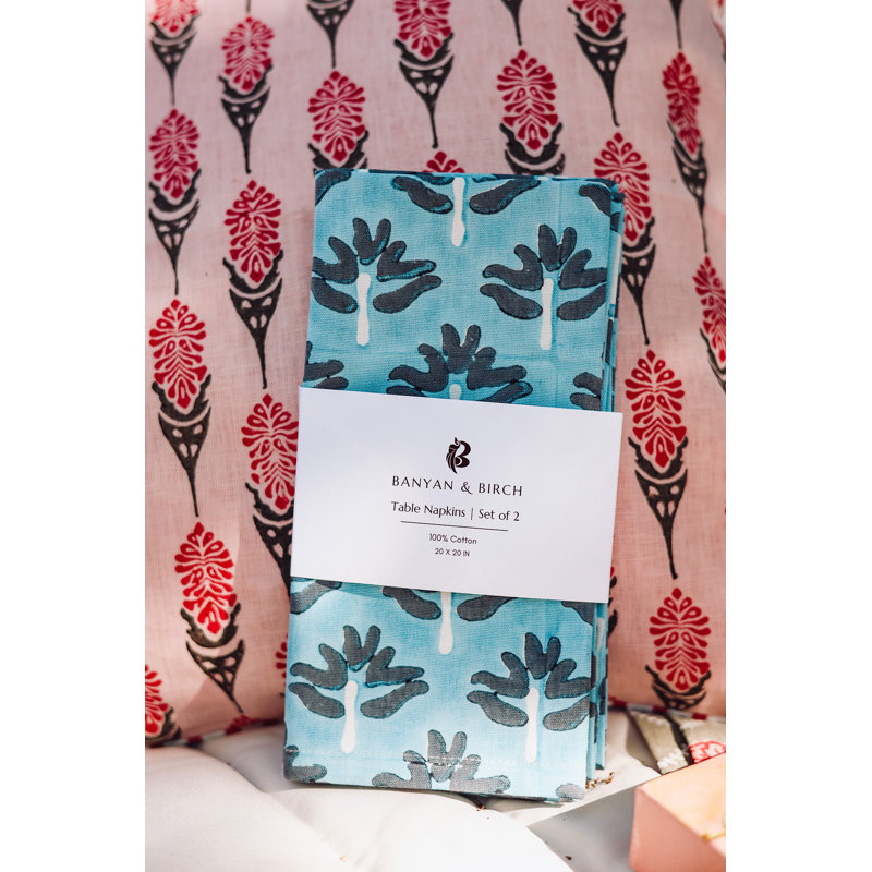 Zeenat Table Napkin, Blue/White Floral