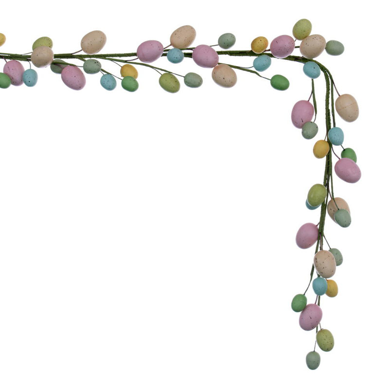 Vickerman 52" Artificial Pastel Easter Egg Garland. Features pastel Easter eggs on a wired spine.
