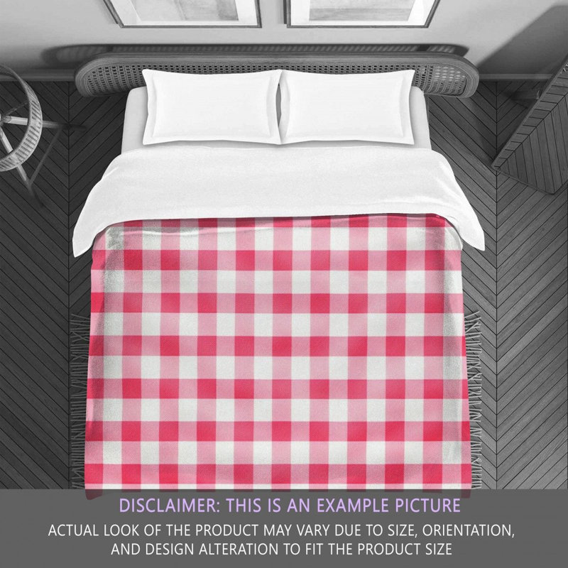 Gingham Comforter, Pink/Red, King Comforter