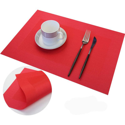 Placemats Heat-Resistant Table Mats Washable Easy Clean Plastic Placemats