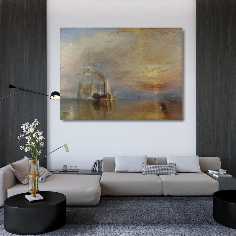 Turner, JMW Gallery Canvas Art: The Fighting Temeraire tugged to her last berth to be broken up 56724, 36" H x 47" W